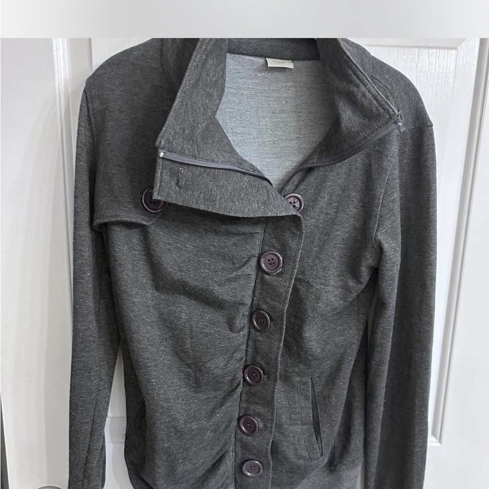 Gray Button-Up Women's Sweater